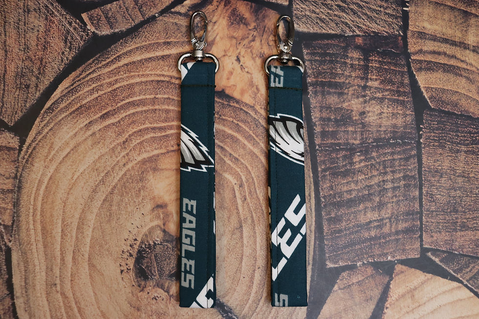 Thumbnail: Eagles Football Wristlet Keychain