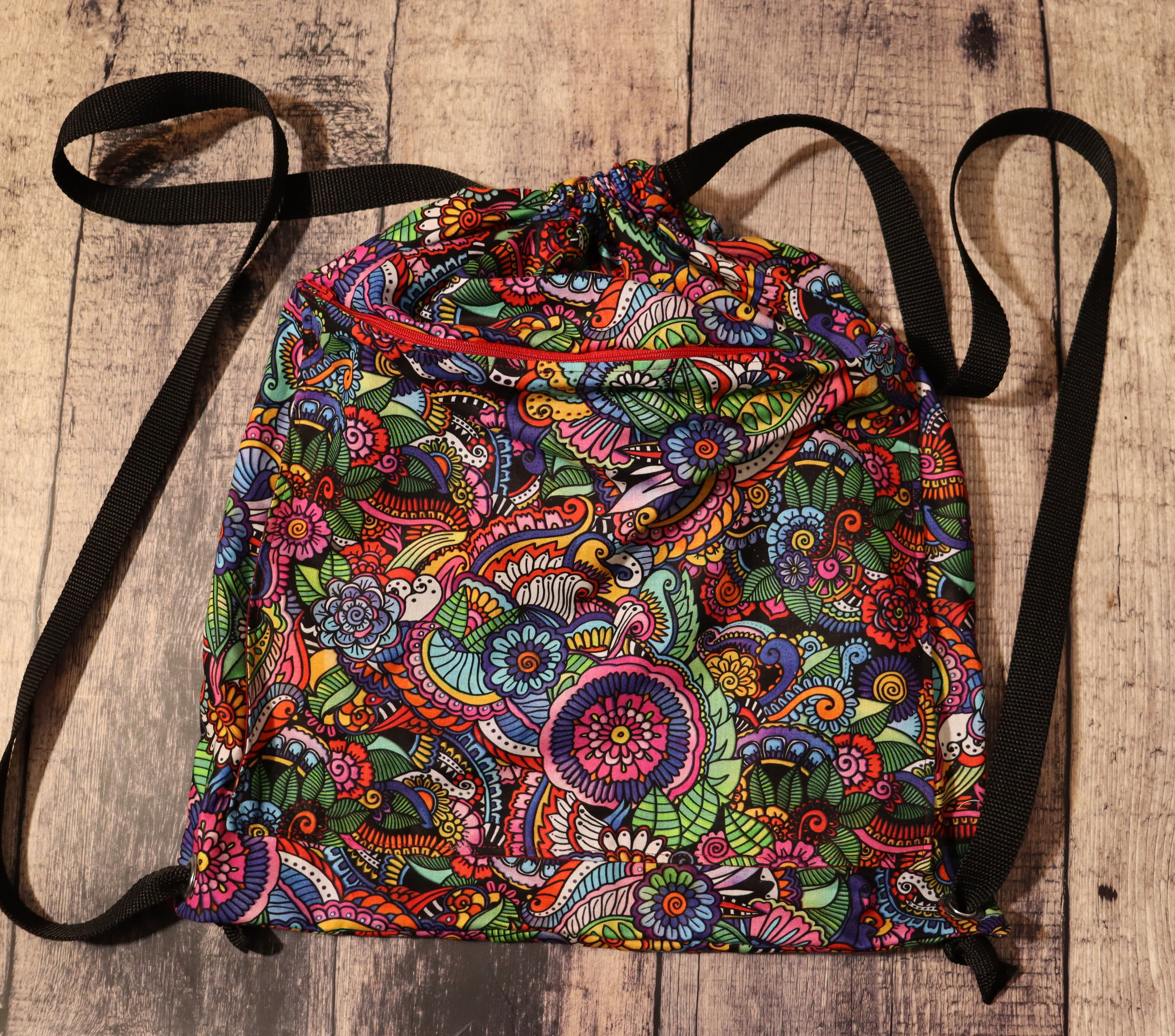 Nature Is Groovy Oversized Drawstring Backpack