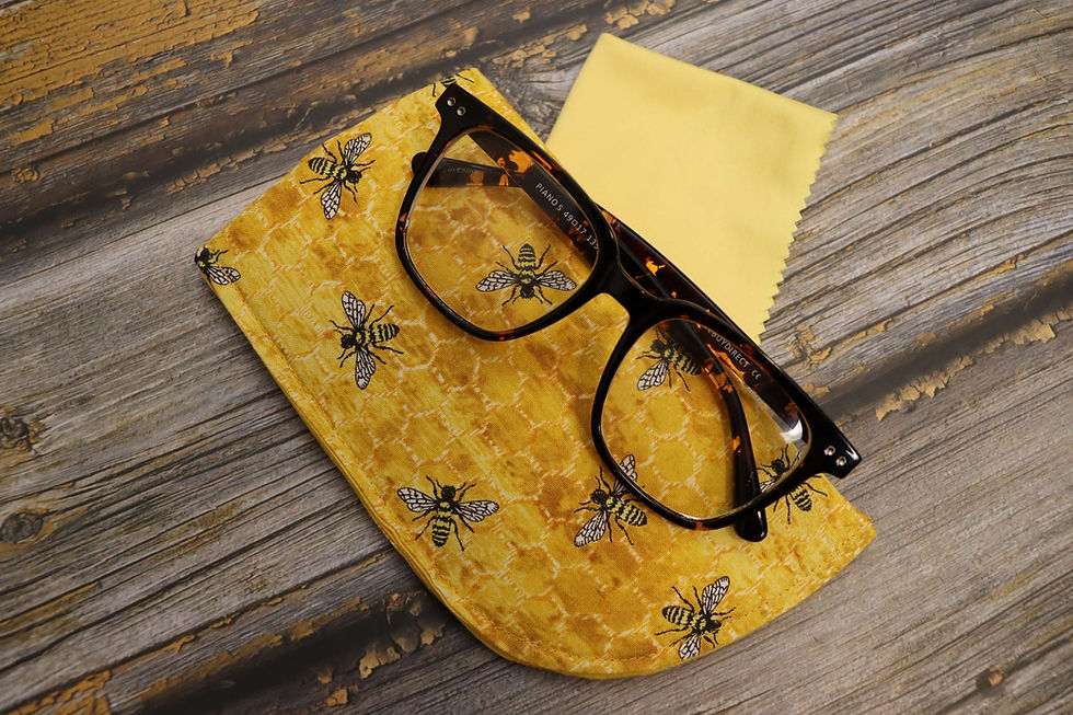 Thumbnail: Golden Honeycomb Bee Soft Sunglasses Case