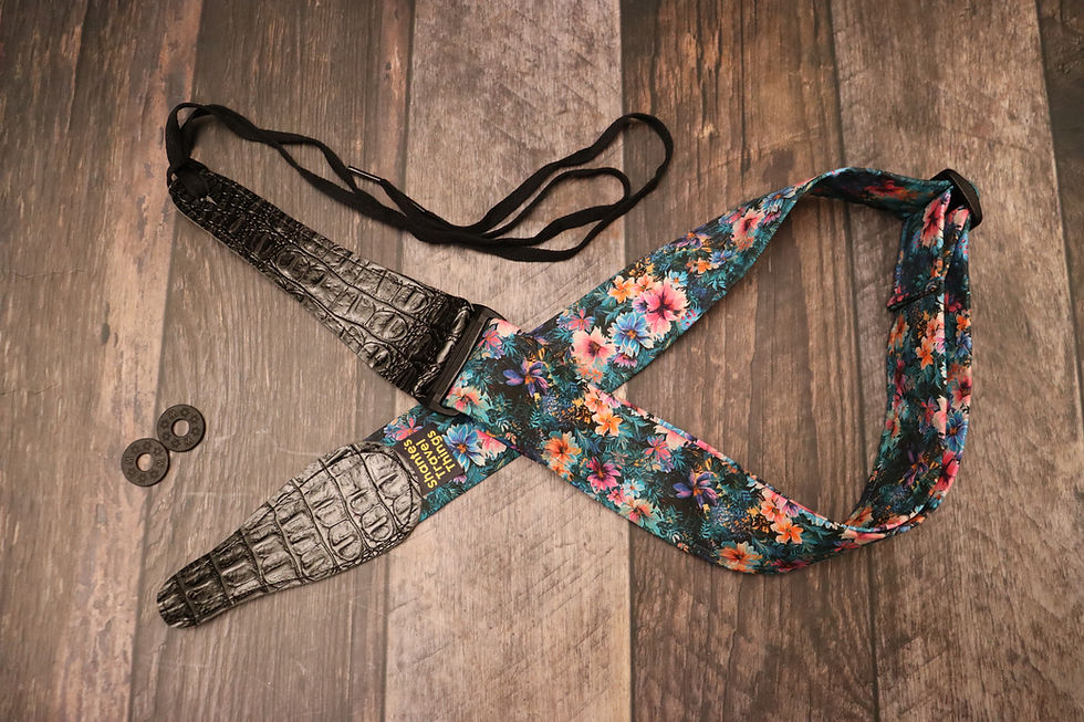 Thumbnail: Fairytale Floral Bloom Guitar Strap For Acoustic, Electric & Bass Guitar