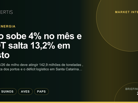 Análise AniVertis sobre Milho sobe 4% no mês e CBOT salta 13,2% em agosto