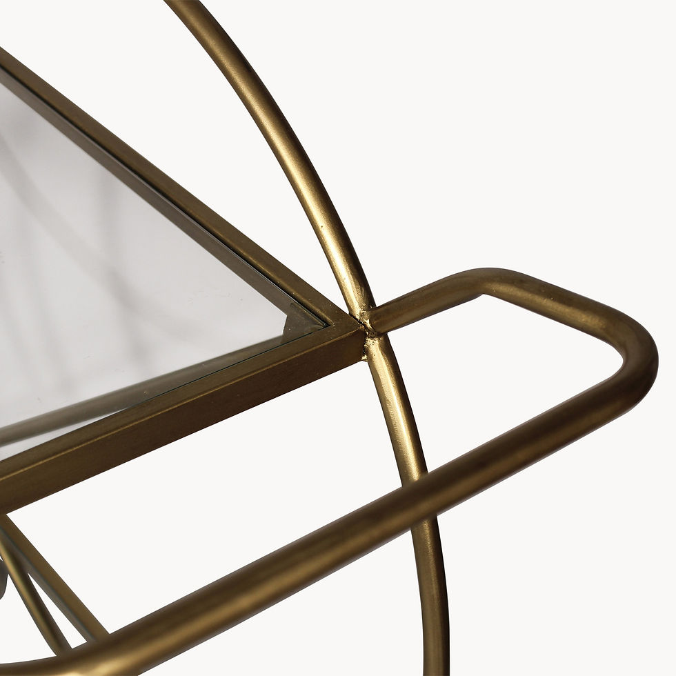 Thumbnail: Antiqued brass drinks trolley