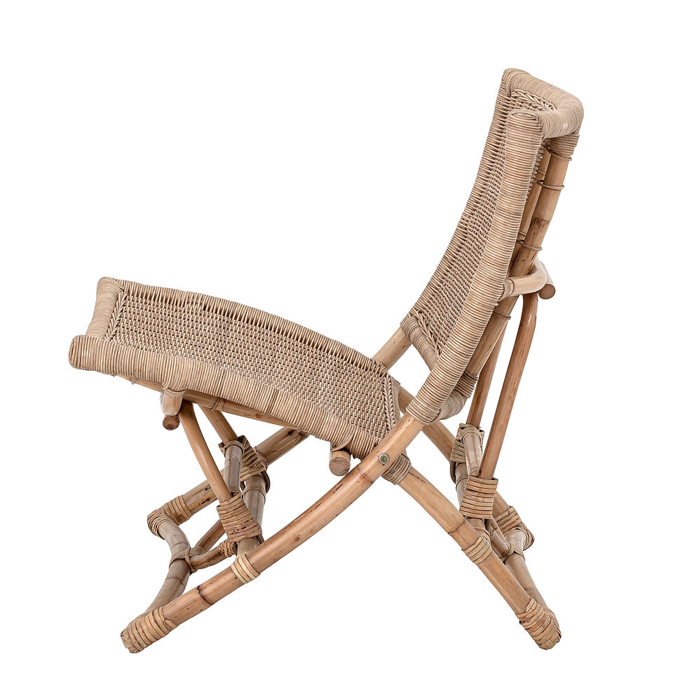 Thumbnail: Foldable natural rattan lounge chair