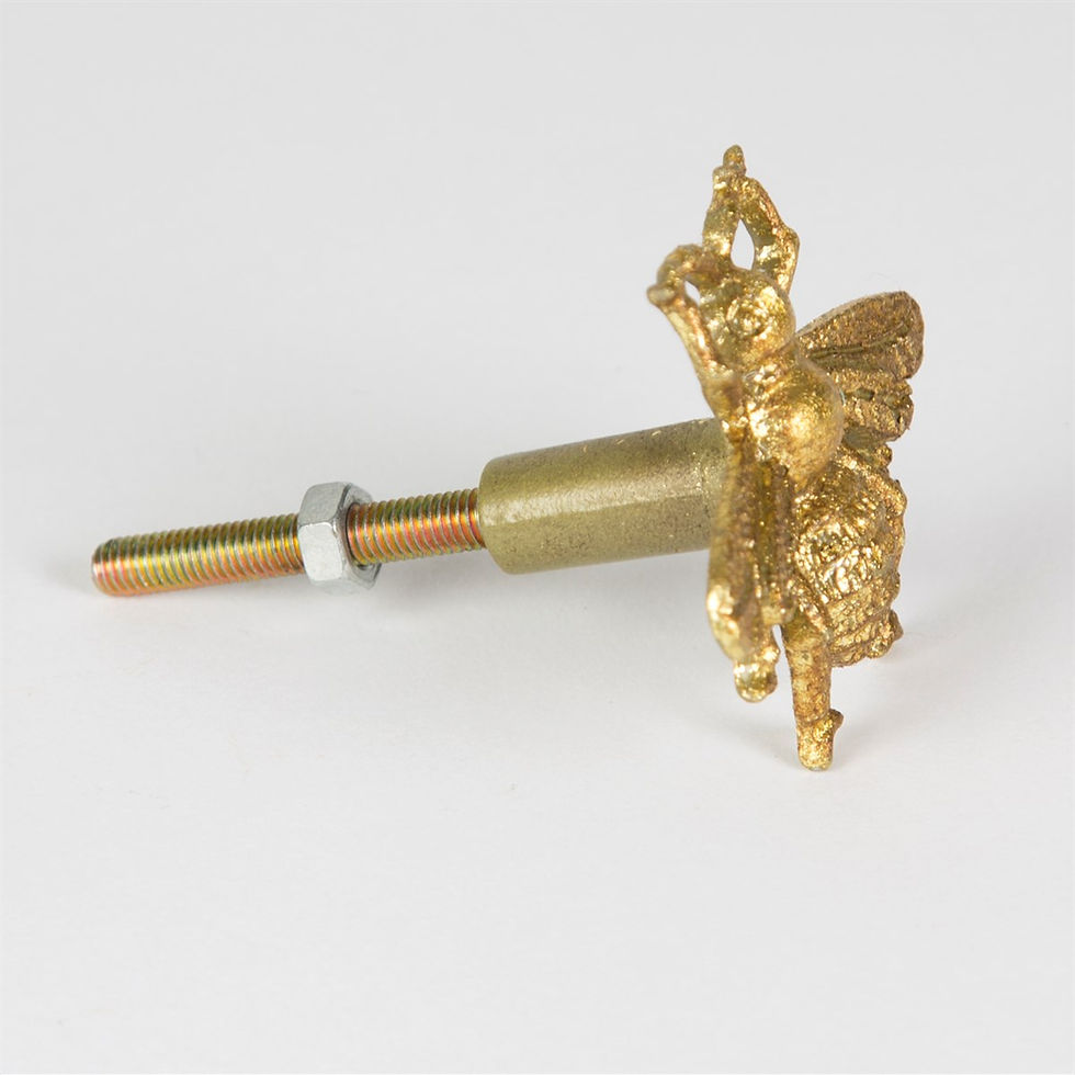 Thumbnail: Pair of golden bee vintage drawer knobs
