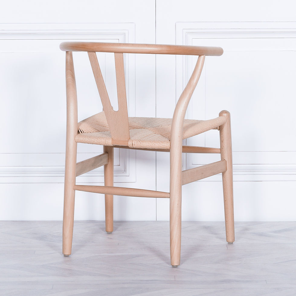 Thumbnail: Wishbone Natural Wooden Rustic Dining Chair