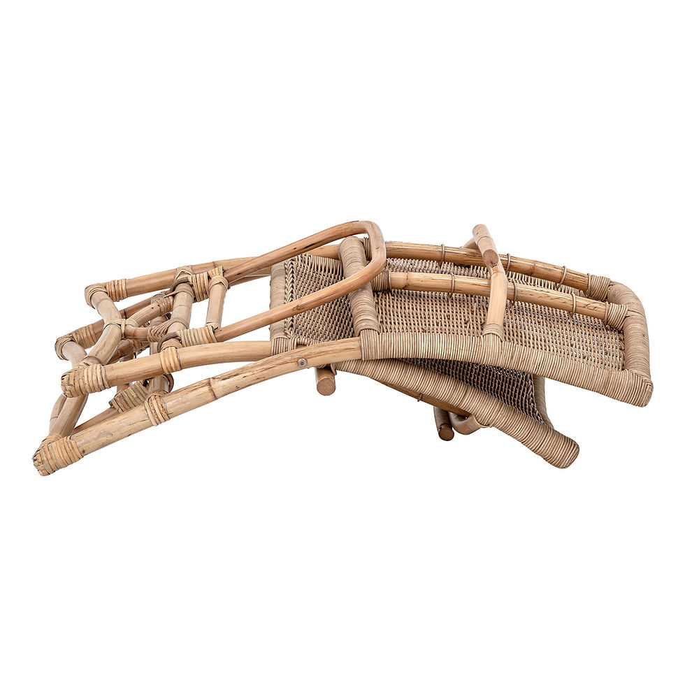 Thumbnail: Foldable natural rattan lounge chair