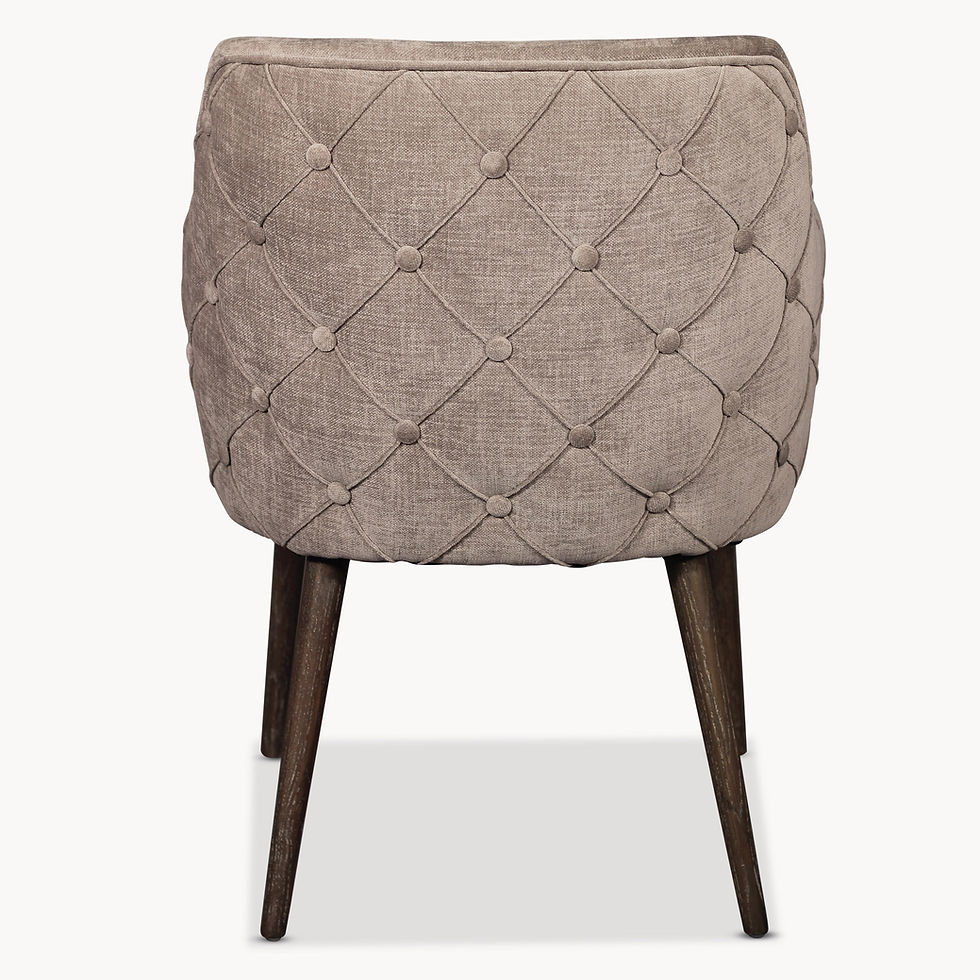 Thumbnail: Grey carver dining chair with detailed back