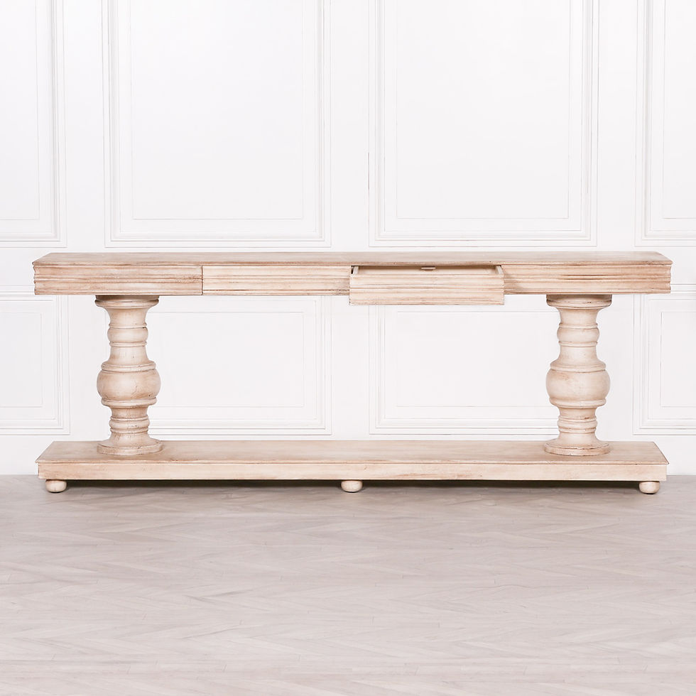 Thumbnail: Rustic wooden console table with drawers