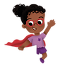 Girl with superhero cape