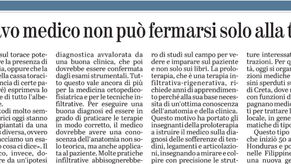 La Verità 5/08/2018 - Il bravo medico non può fermarsi solo alla teoria