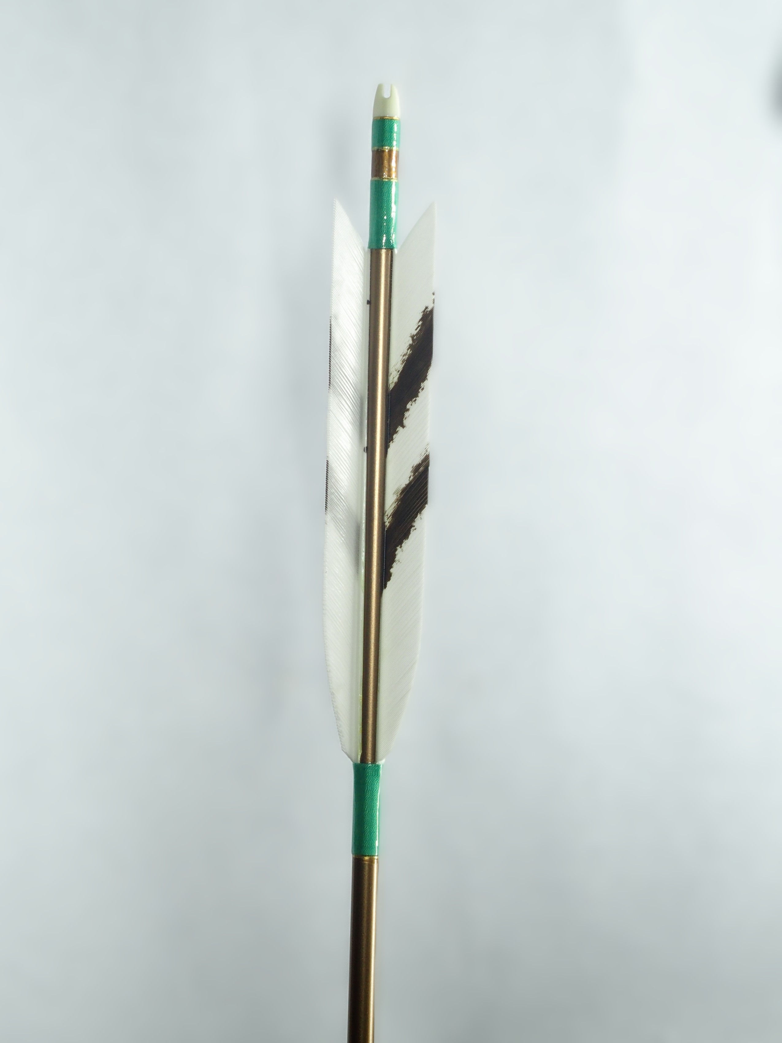 Jura-Ya 1913 Kinteki Arrows – Hand Painted Turkey Feathers – Green Binding(6 pc)
