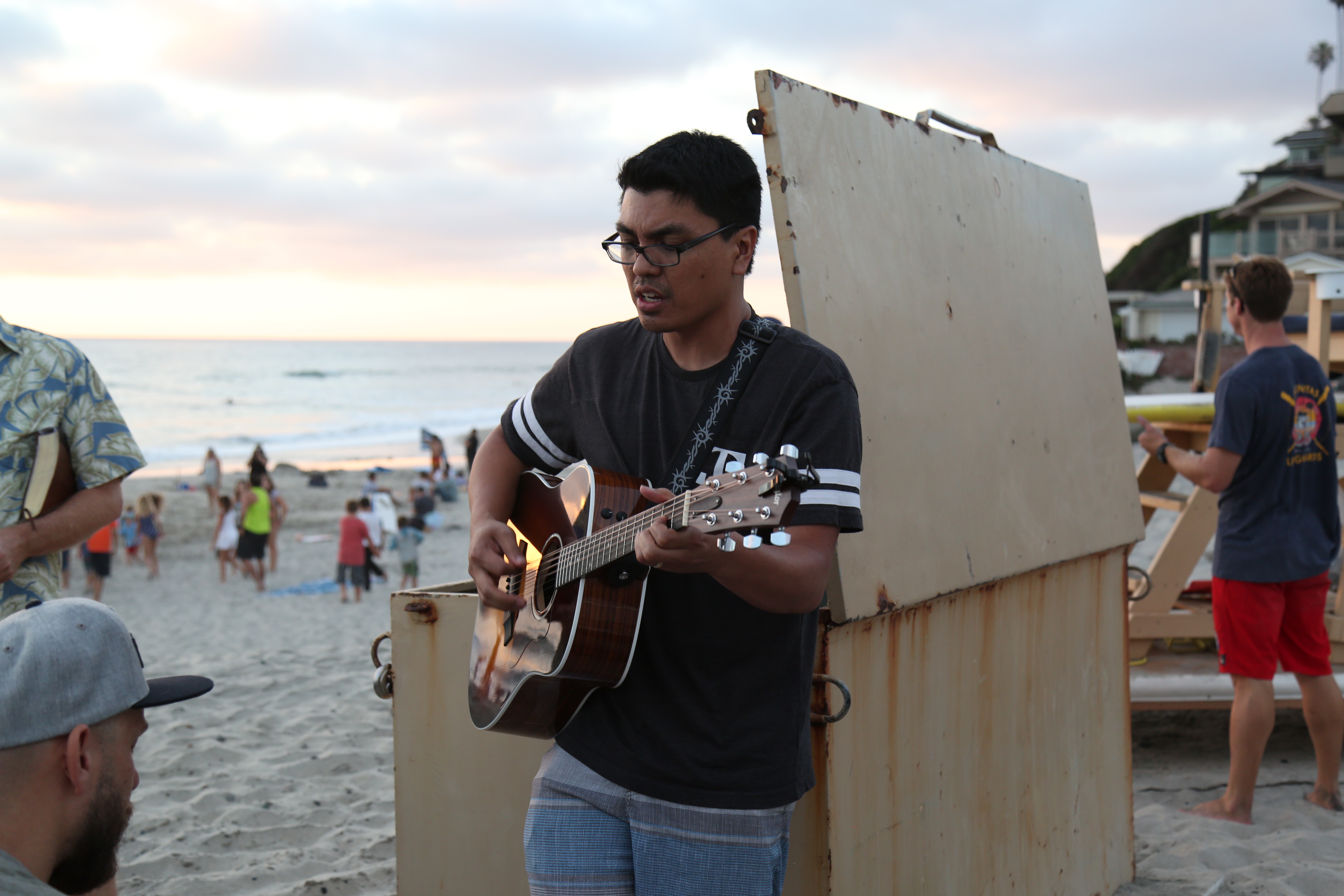 Pastor Nate leading worship.