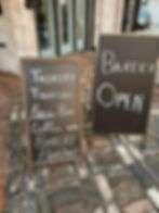 Thirsty Thursday Open Sign with Free 8oz coffee with bakery purchase