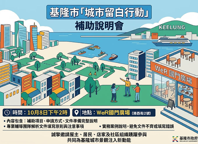 公私協力打造亮眼街景!基隆「城市留白行動」說明會 10月8日國門廣場登場