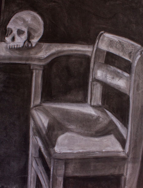 skull on desk