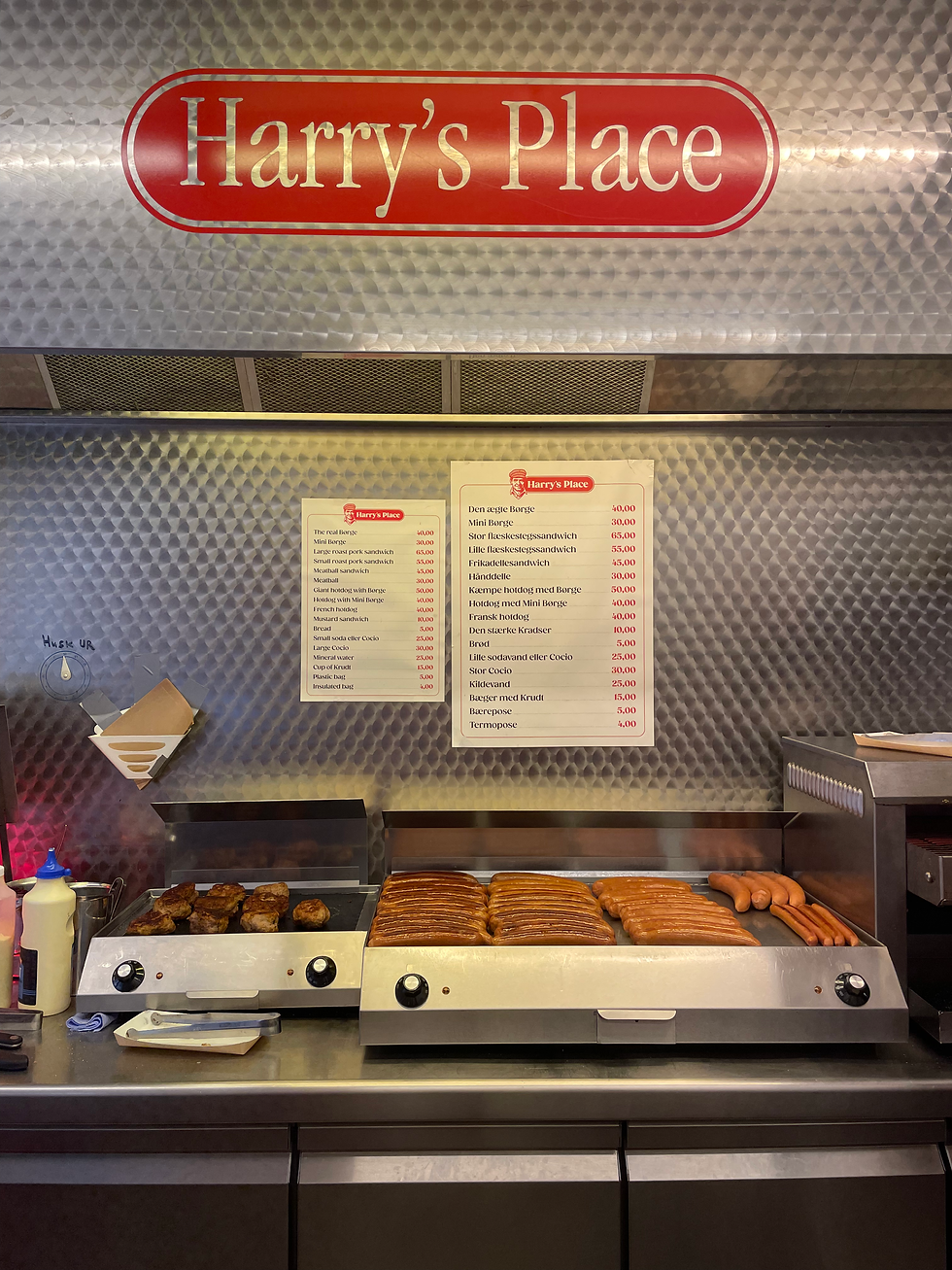 sausages in the making at harry's plac