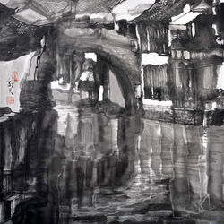 水墨泰安桥.68x68.2012年