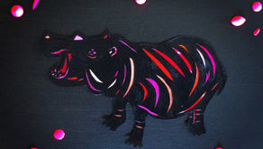 What Ever Happened to Hippos? 何がカバに起ったか?Cut Paper Art and Collage 切り絵とコラージュ