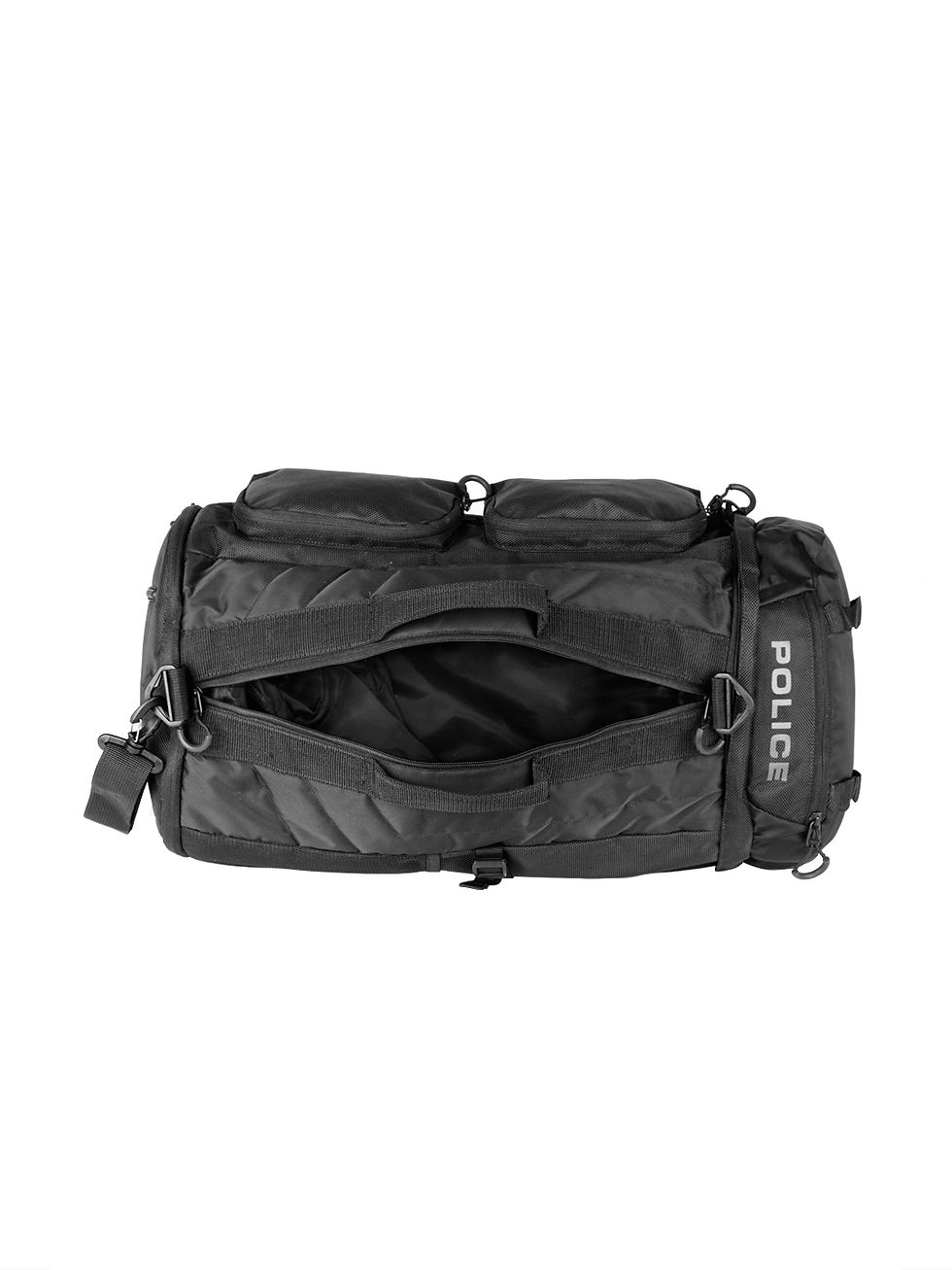 Thumbnail: POLICE HEDGE TRAVEL BACKPACK CUM DUFFLE - BLACK/BLACK