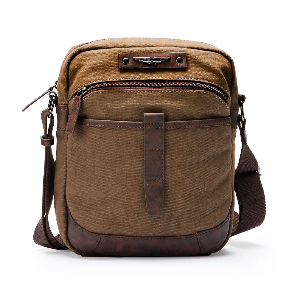 Thumbnail: TENDRA CROSS BODY BAG- DARK OLIVE/BROWN