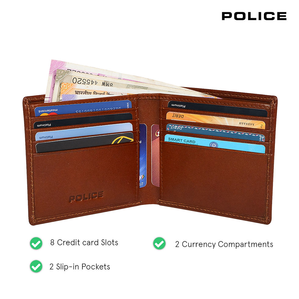Thumbnail: POLICE DEBOSS SLIM WALLET - COGNAC