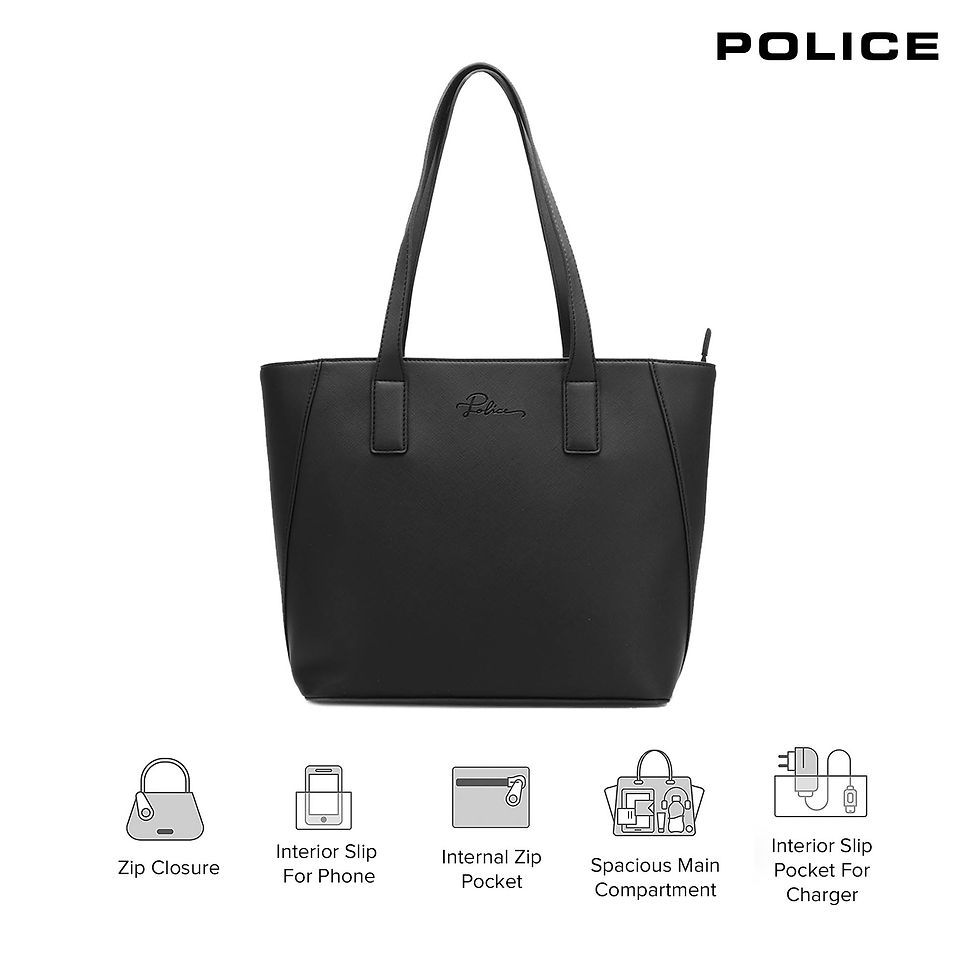 Thumbnail: POLICE SAZZA TOTE BAG-BLACK