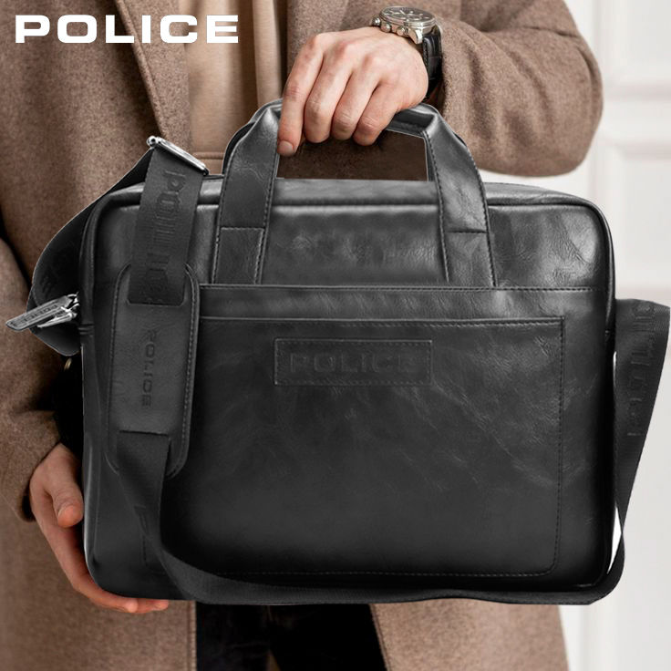 Thumbnail: POLICE DISTRESSED COLLECTION BRIEFCASE - BLACK