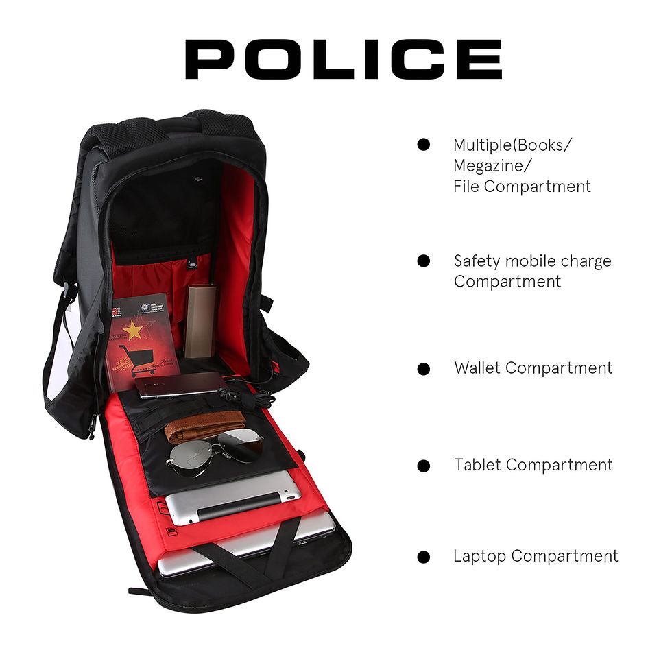 Thumbnail: POLICE AERATOR ANTI-THEFT BACKPACK-BLACK