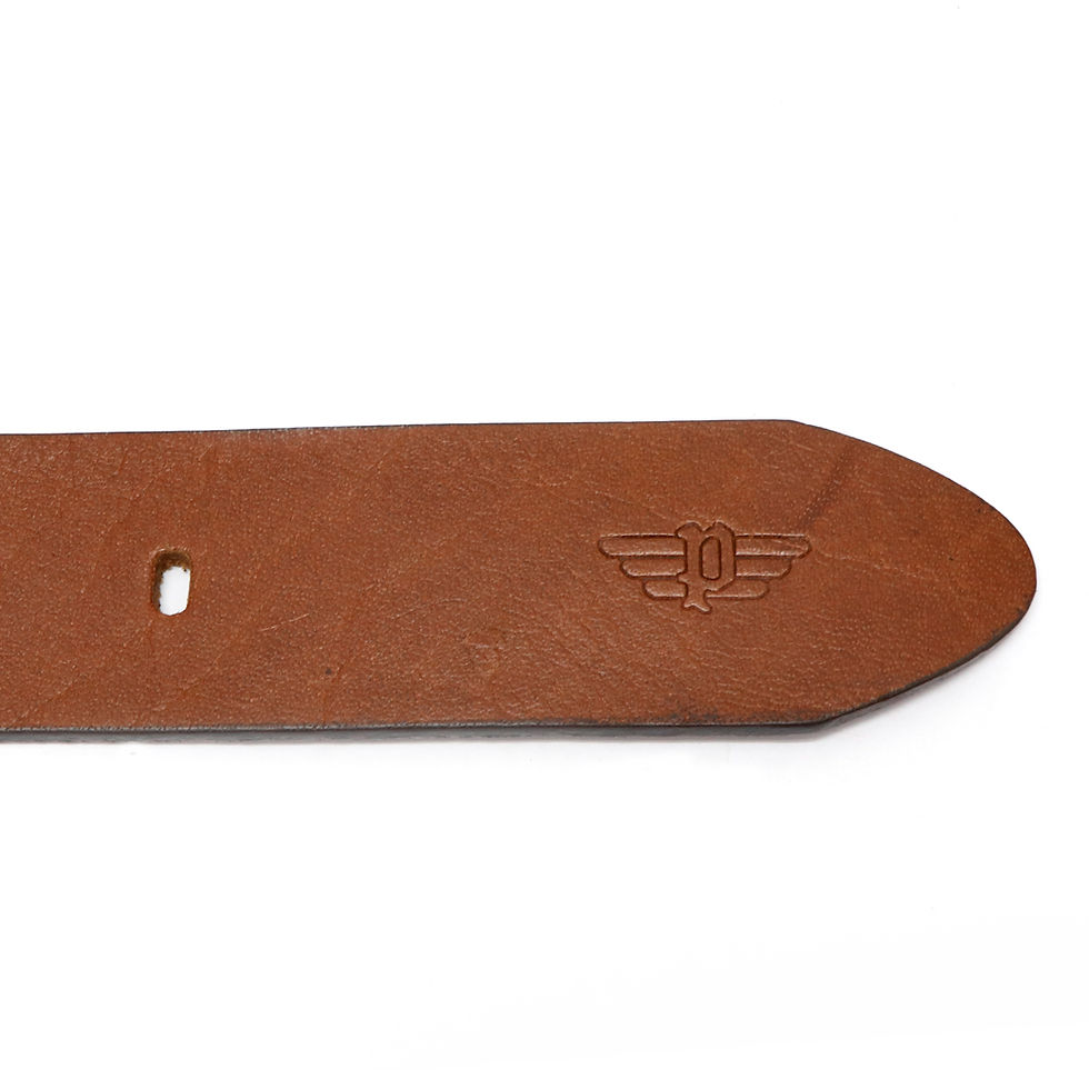 Thumbnail: POLICE VIKING 38 MM PRONGED BUCKLE BROWN WITH BURNISHED EDGE BELT - XL