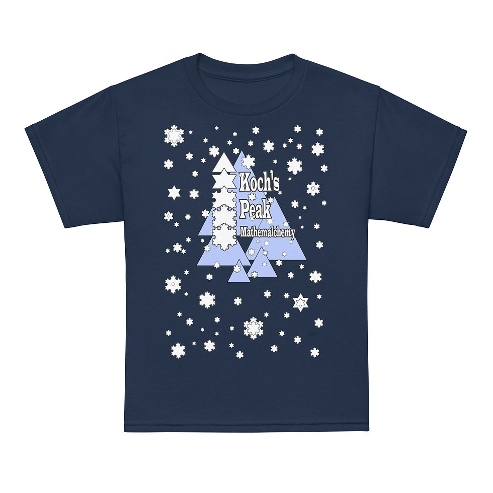 Thumbnail: Koch's Peak Triangle Fractal Snowflakes in Mathemalchemy Youth t-shirt