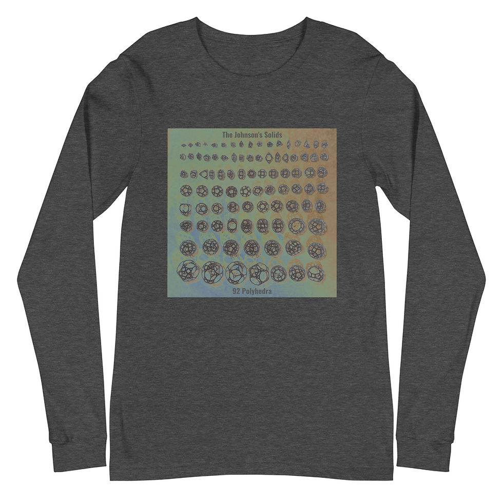 Thumbnail: The Johnson's Solids 92 Polyhedra  DTG Adult size Unisex Long Sleeve Tee