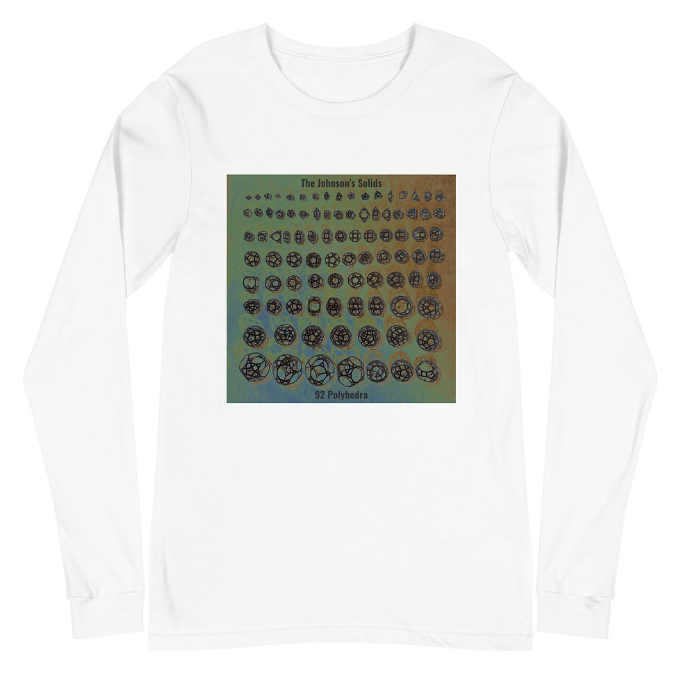 Thumbnail: The Johnson's Solids 92 Polyhedra DTFlex Adult size Unisex Long Sleeve Tee