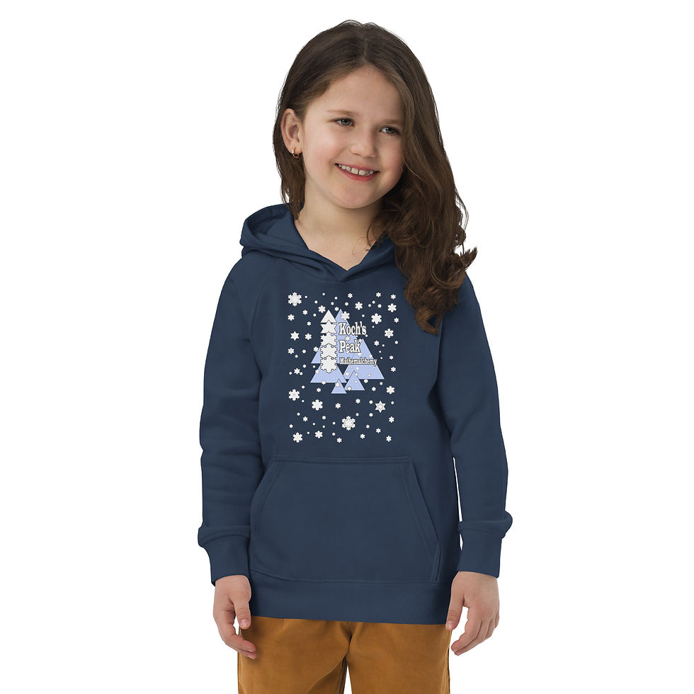 Thumbnail: Koch's Peak Triangle Fractal Snowflakes Kids eco hoodie