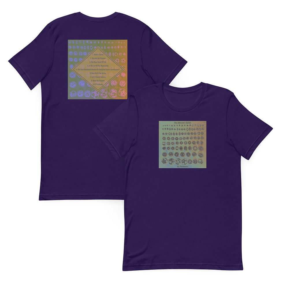 Thumbnail: The Johnson's Solids - 92 Polyhedra LP Unisex t-shirtmathematical Johnson's Soli