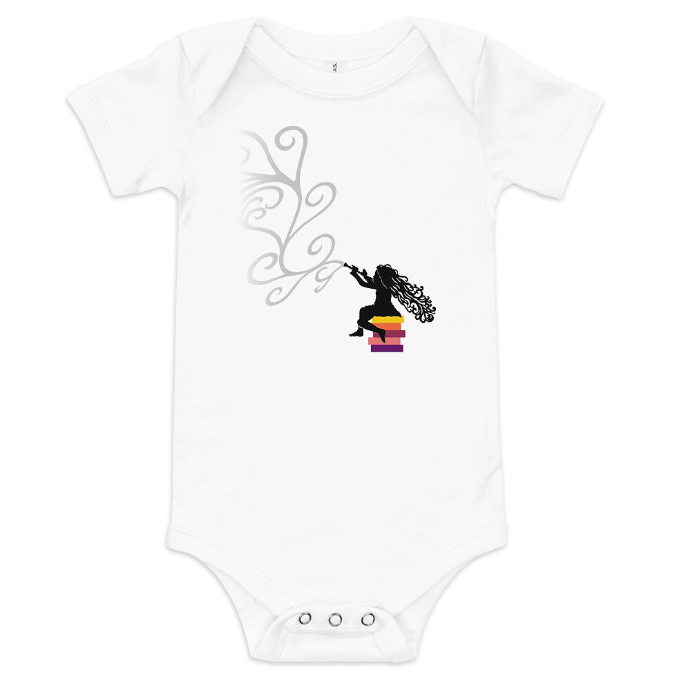 Thumbnail: Stack of books/QR Code Mathemalchemy Baby short sleeve one piece
