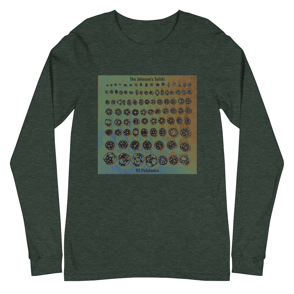 Thumbnail: The Johnson's Solids 92 Polyhedra DTFlex Adult size Unisex Long Sleeve Tee