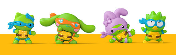 Teenage Mutant Ninja Turtles x Hello Kitty collab Happy Meal toys