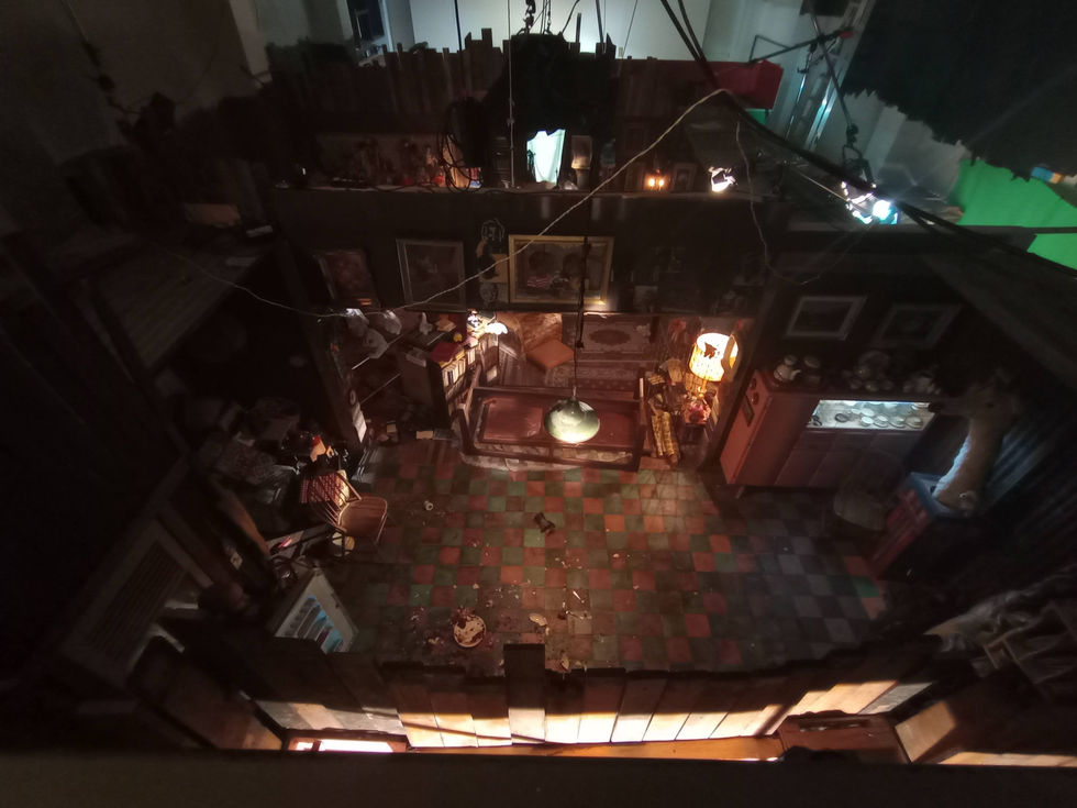 Top-down view: Post-destruction set