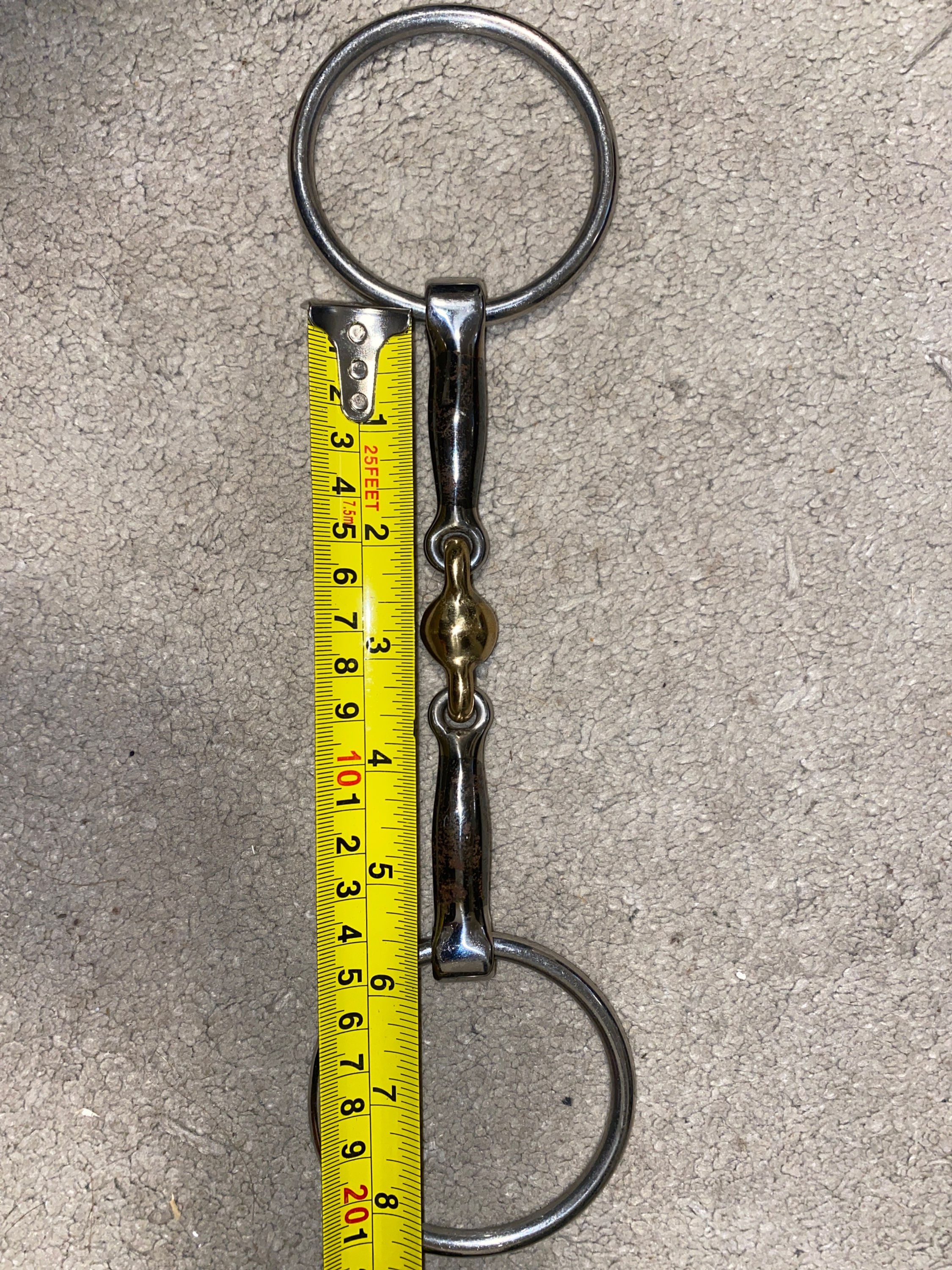 5.5” Sweet Iron Loose Ring Snaffle Brass Alloy Lozenge Bit