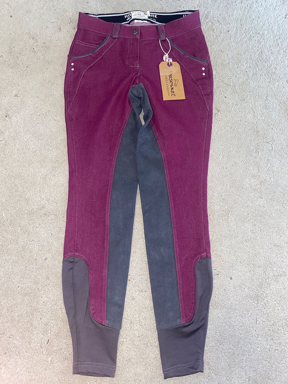 New 24R Horseware Magenta Denim Style Breeches