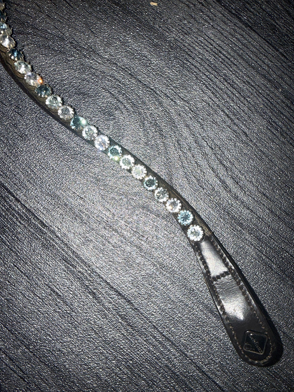 Thumbnail: Full LeMieux Ice Blue Spectrum Browband Brown