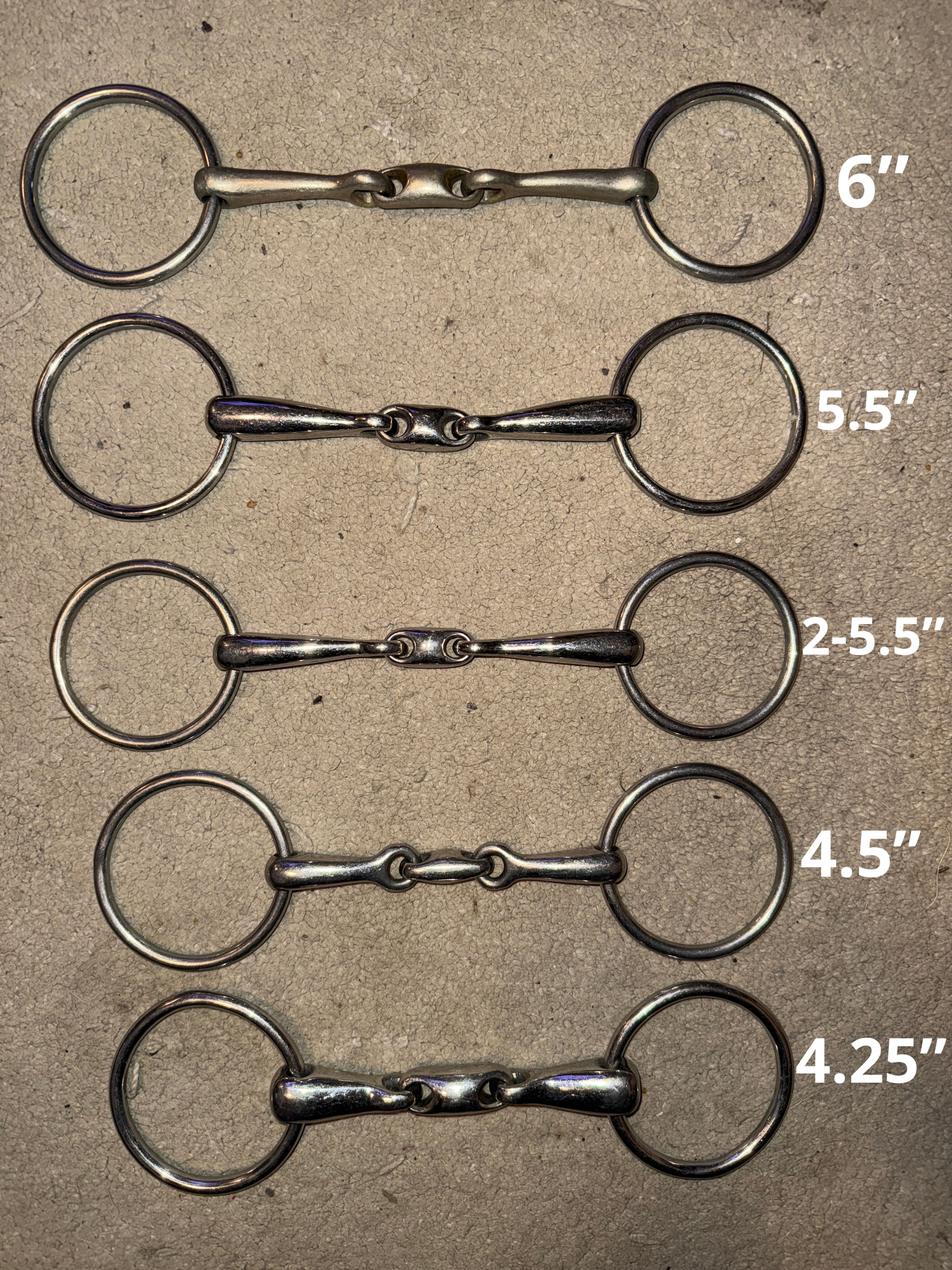 4.25” / 5.5” / 6” Lozenge Loose Ring Snaffle Bit