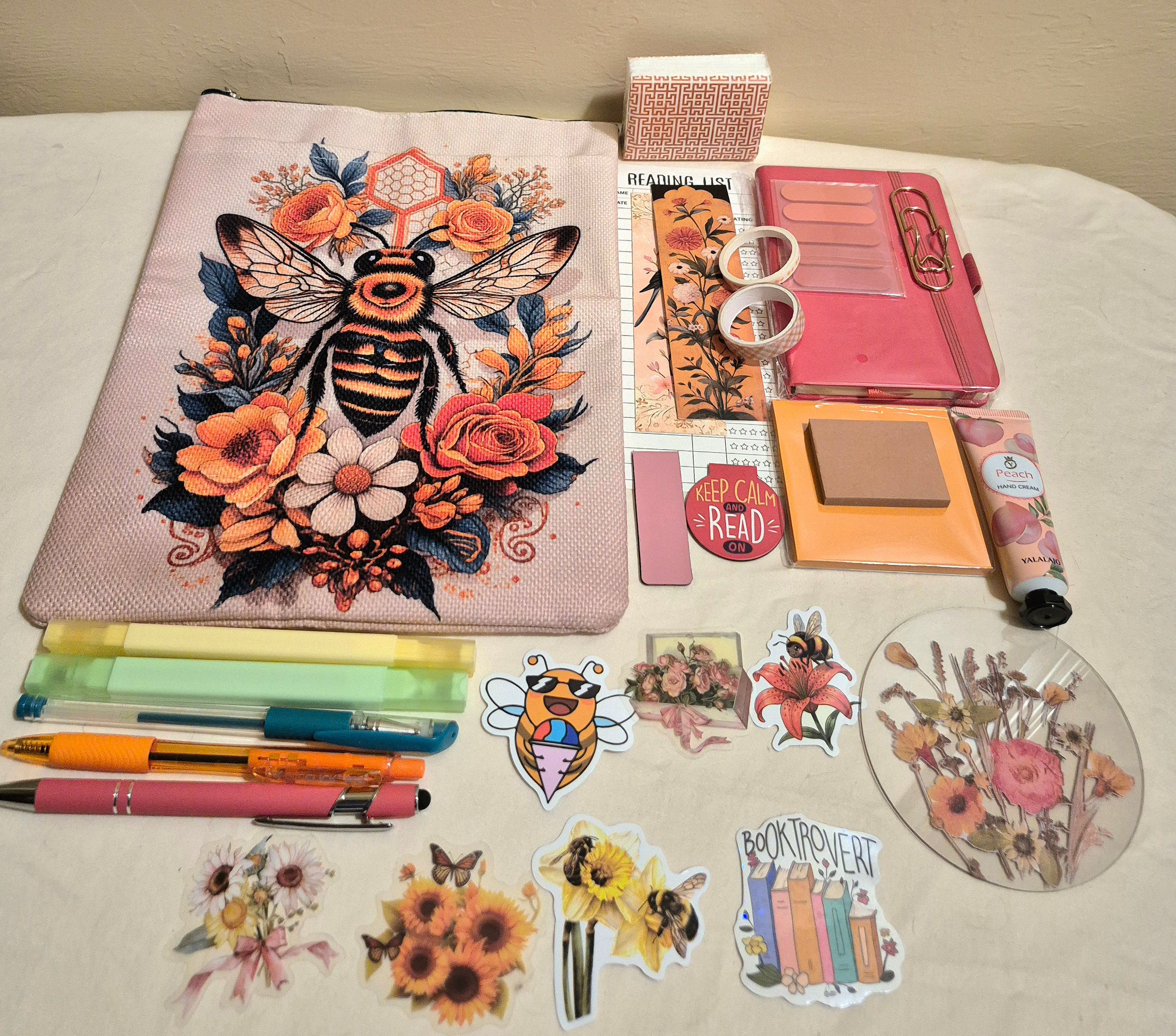 Bee and Flowers Booksleeve