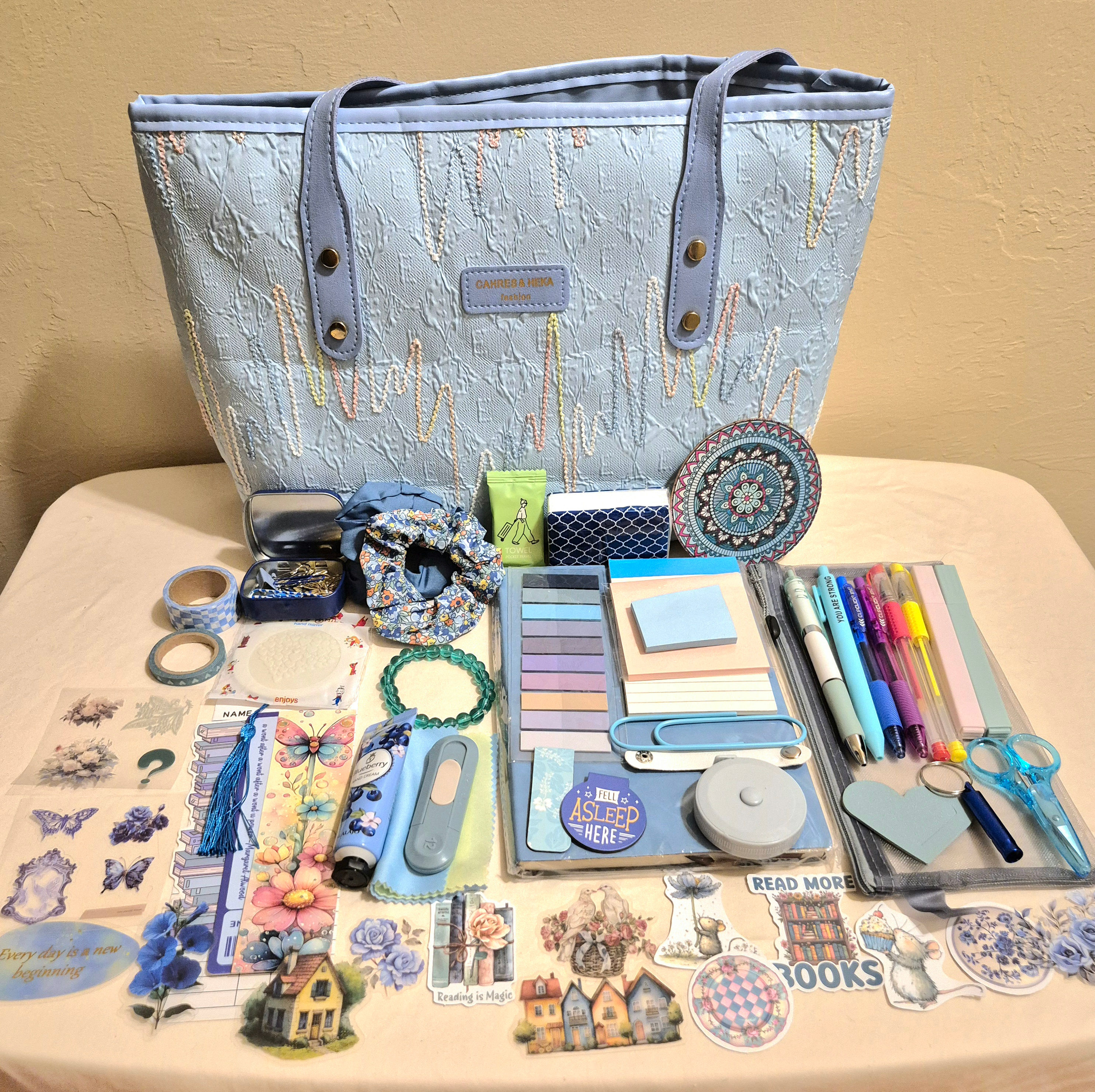Blue Zippered with Zigzag