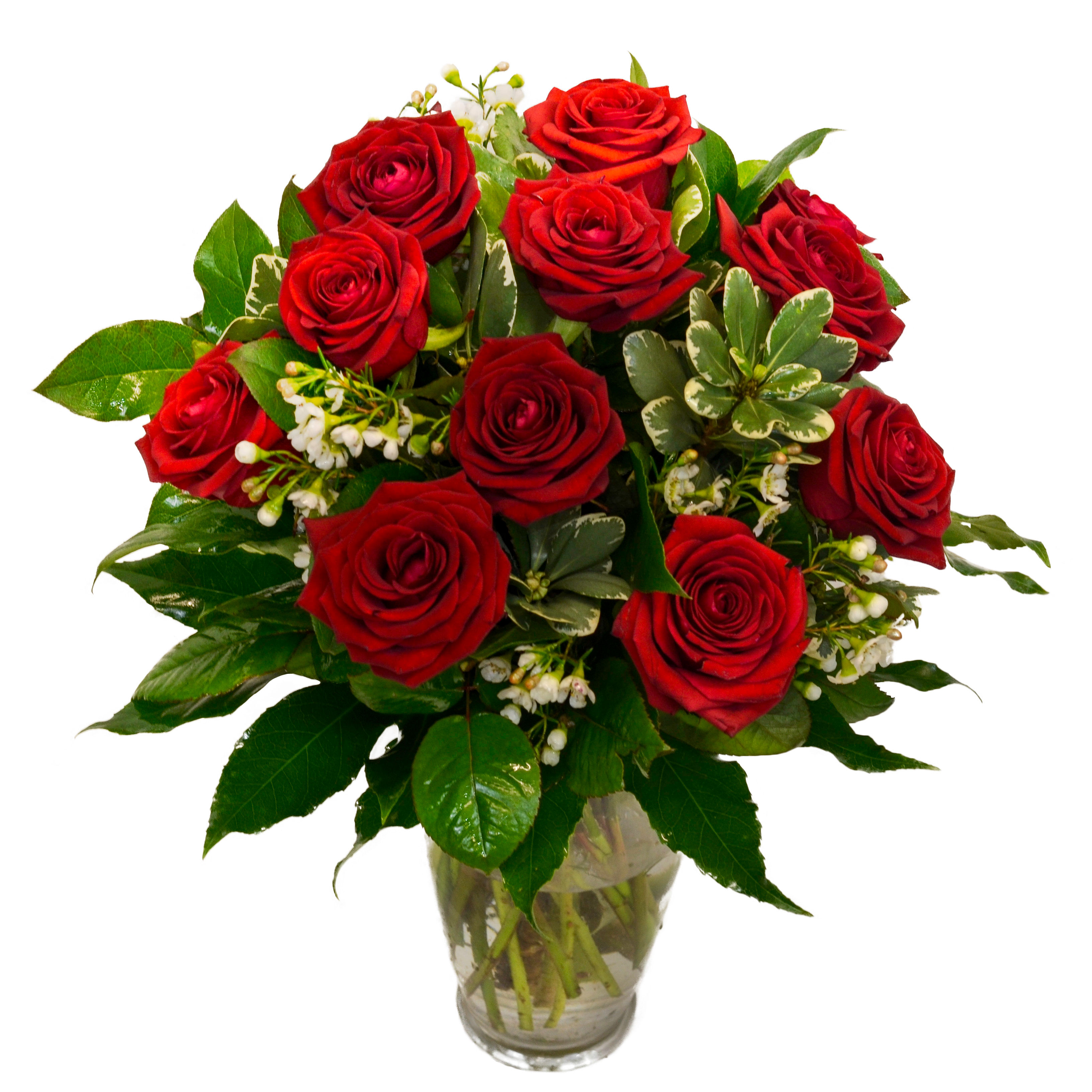 Thank You red roses hand-tied flower bouquet
