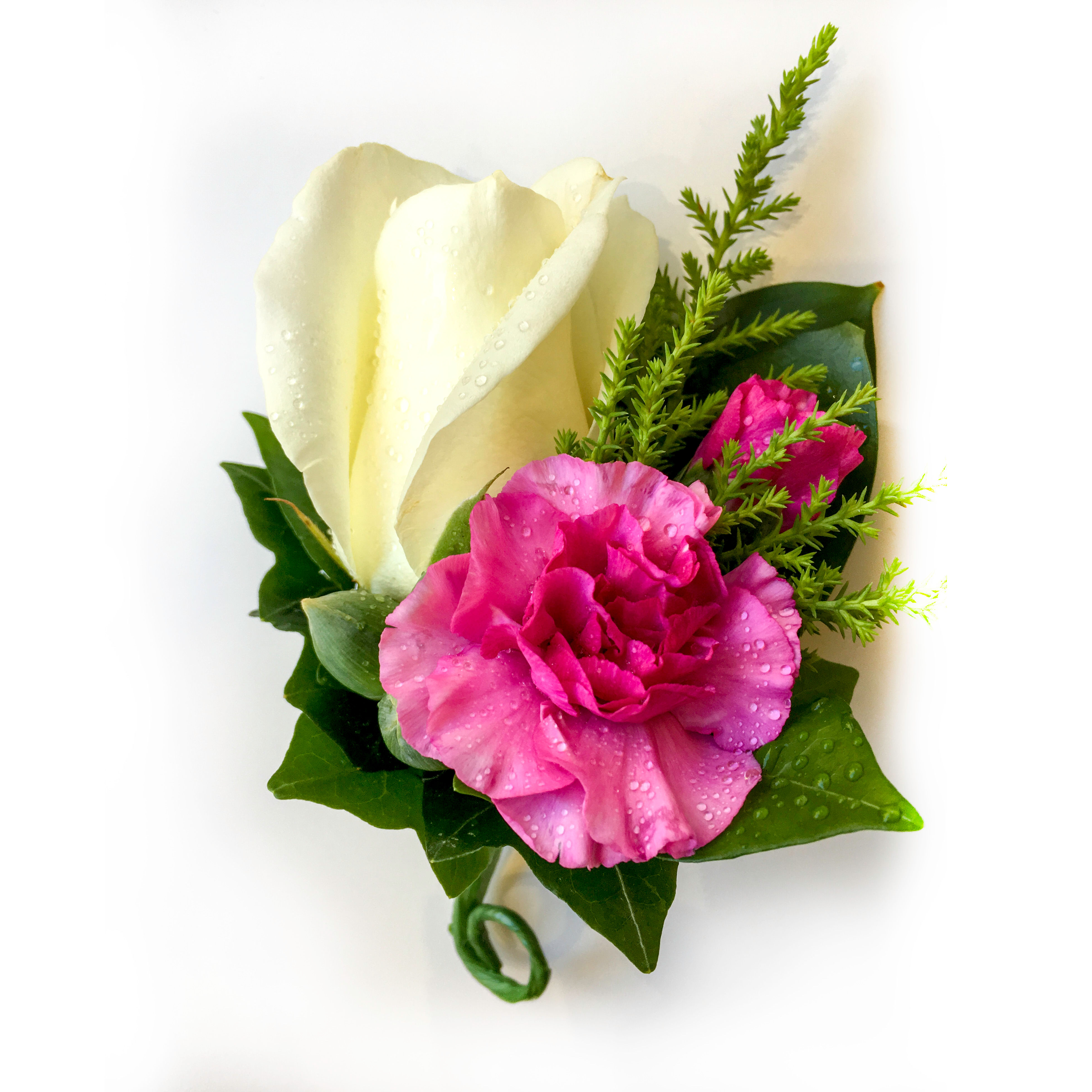 ROSE AND CARNATION BOUTONNIERE