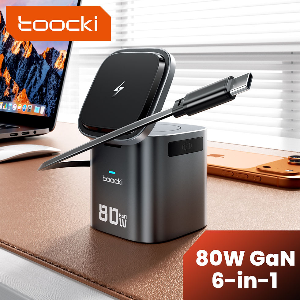 Miniaturbild: SmartCharge Hub 80W GaN (6-in-1) – Intelligente Ladestation mit automatischer Ab