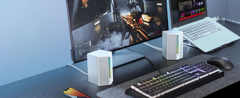 Miniaturbild: FIFINE RGB Computer Speakers with Stereo Sound for Multiple Devices,USB Powered 