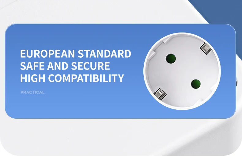 Miniaturbild: EU Plug Wall Mounted European Standard Socket Power Strip 5 AC Independent Switc