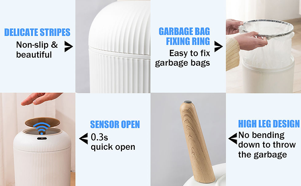 Miniaturbild: Automatic Trash Can with Lid,  Small Plastic Smart Trash Can, Motion Sensor Tras